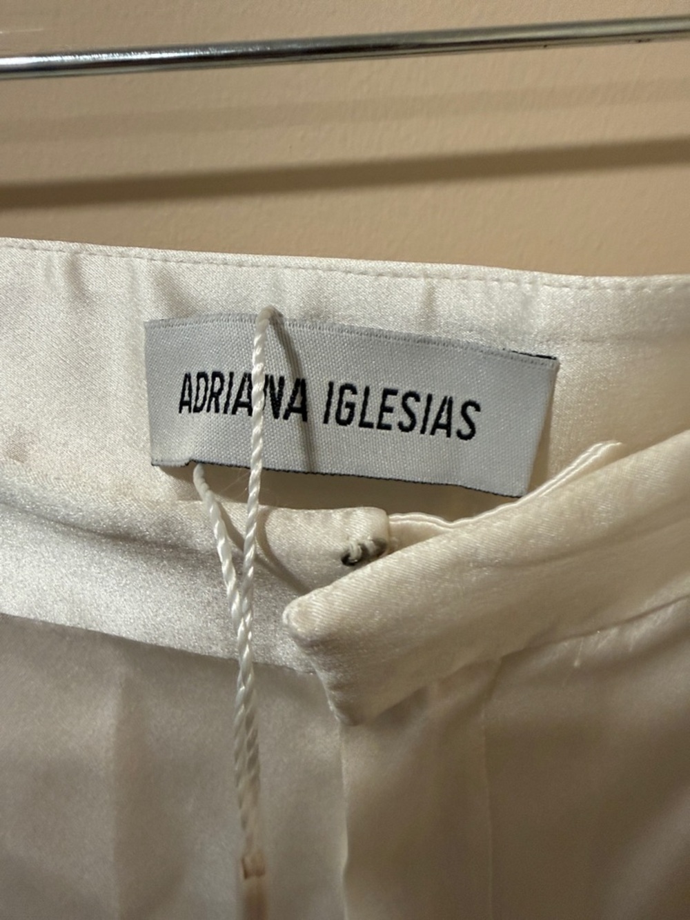 Women’s white silk Dress Pants - Classic Straight Fit - Picture 3 of 3